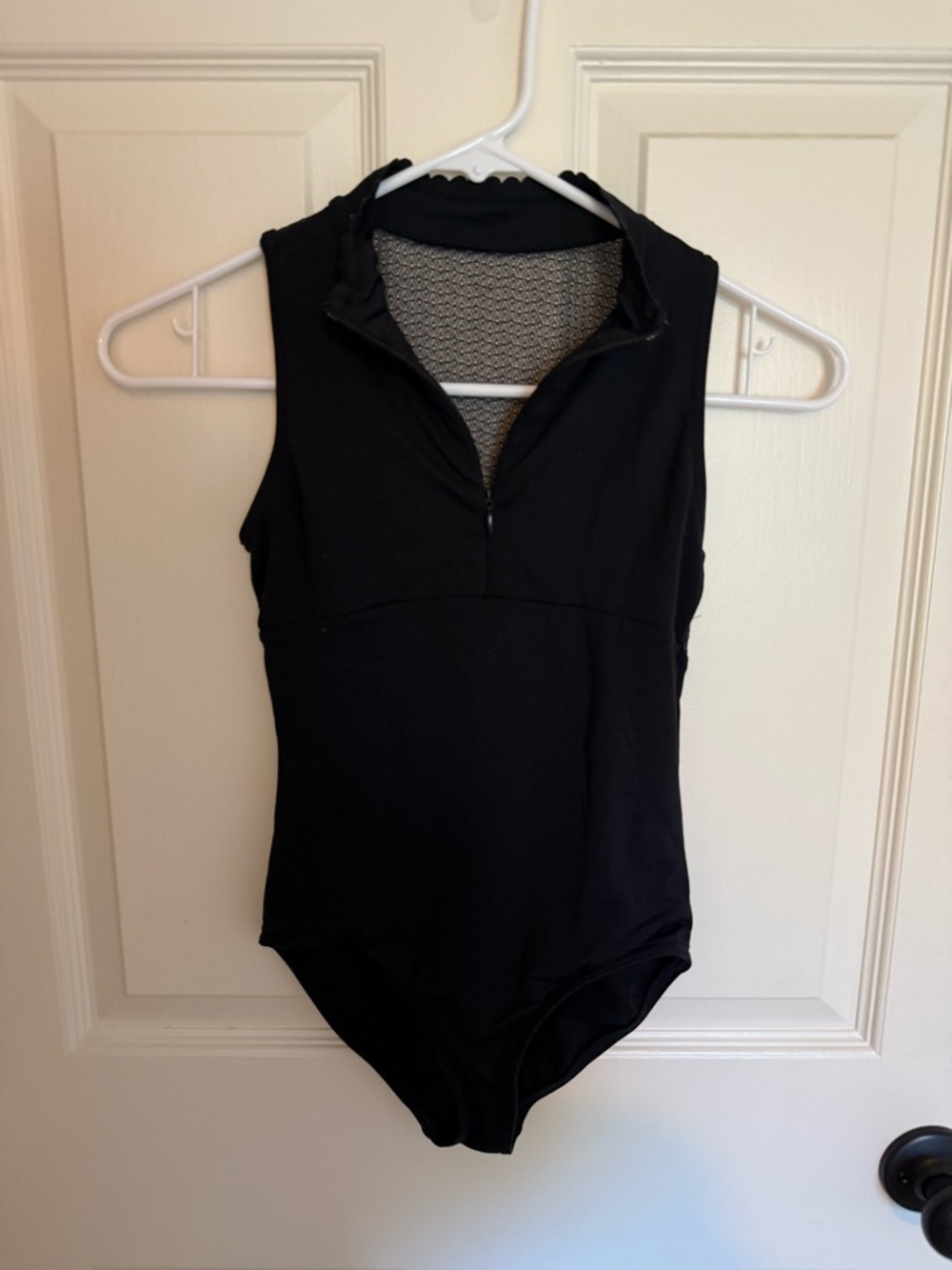 Capezio kids Sleeveless Black One-Piece leotard with Zip Front
